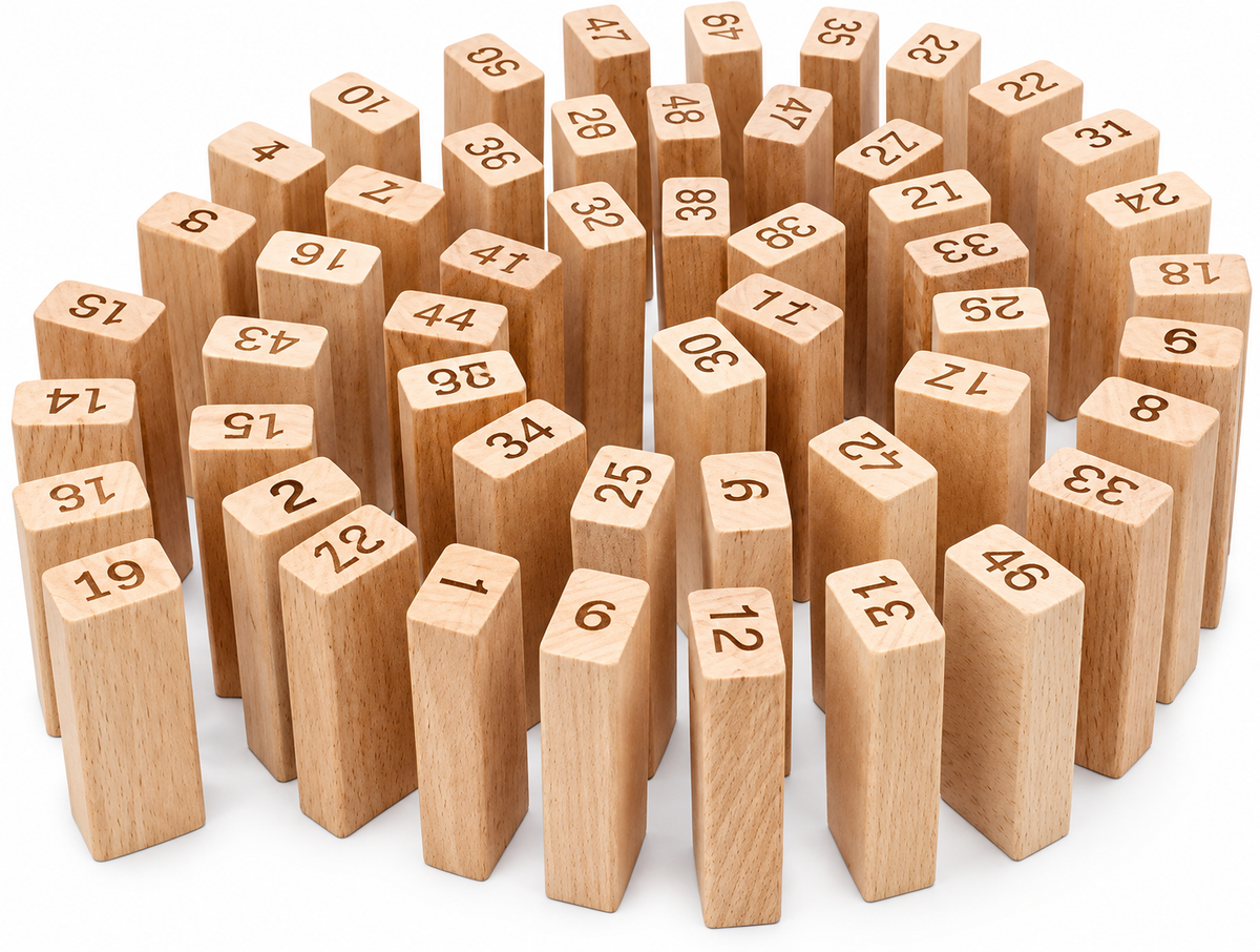 Wooden Numbered Stacking Block Game for Kids – Jenga Style Balance & Skill Building Toy