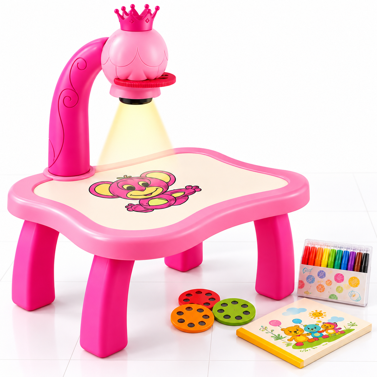 Kids Drawing Projector Table with Light & Music