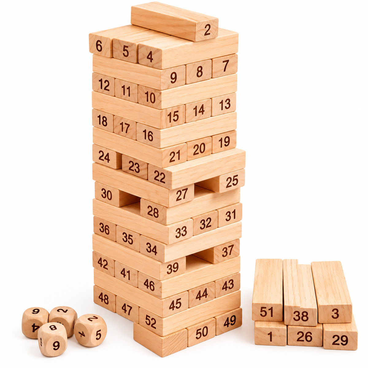 Wooden Numbered Stacking Block Game for Kids – Jenga Style Balance & Skill Building Toy