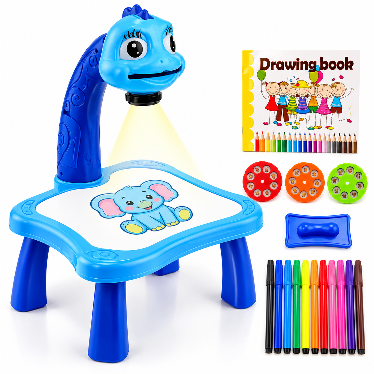 Kids Drawing Projector Table with Light & Music