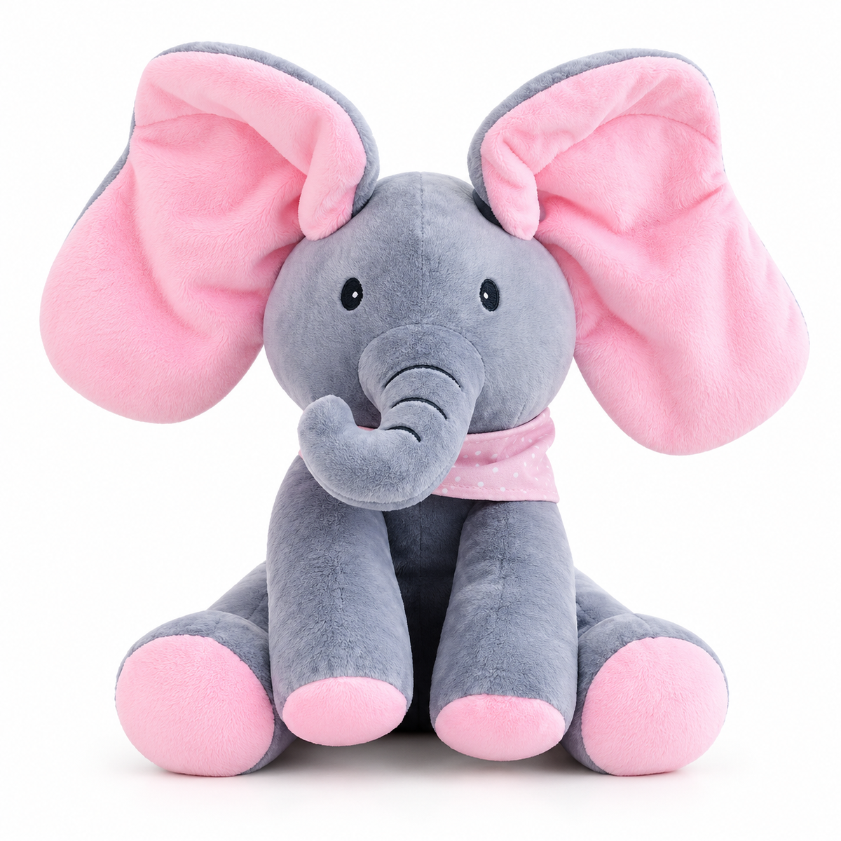 Peek-a-Boo Musical Elephant Plush Toy with Moving Ears for Kids